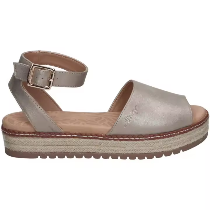 MTNG | Sandalias Amelie para Mujer – Sandalias con Plataforma en Color Dorado – Sandalias con Plataforma de Cuña de Yute – Sandalias con Hebilla – Estilo Casual – Modelo 59617 - 1