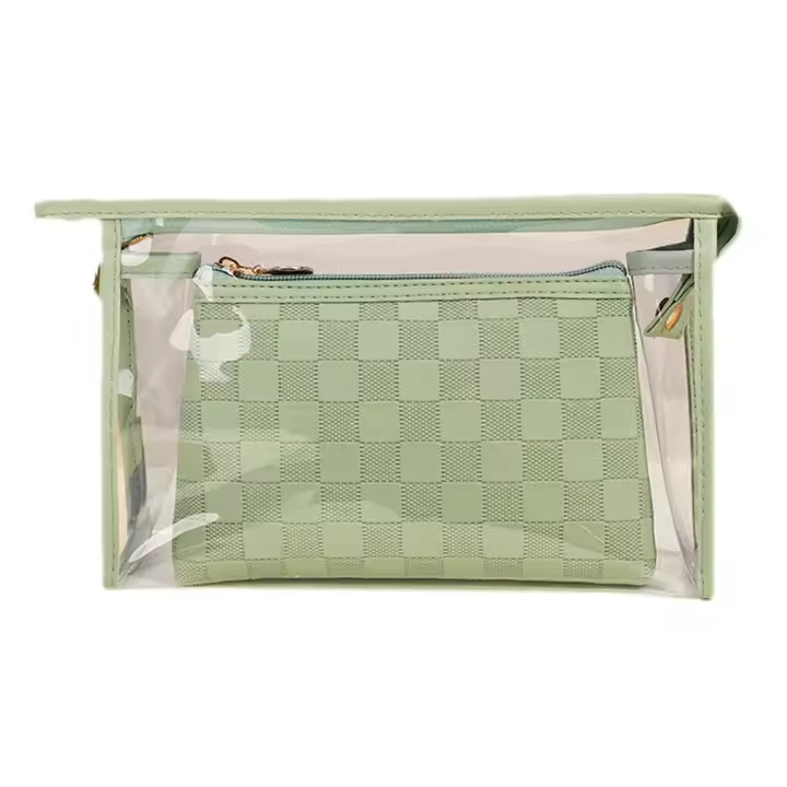 1-3 Uds Bolsas Neceser Transparente para Viaje, Neceser de Viaje para Maquillaje de PVC Portátil Organizador Cosmético con Cremallera, Estuche de Transporte para Mujer, Negocios,Baño - 1