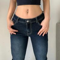 Kalevest Jeans Y2K Alta Calle Baja Cintura Azul Para Mujer Pantalones Bootcut Con Bolsillos Streetwear Cintura Baja Pantalones Pierna Ancha - details 3