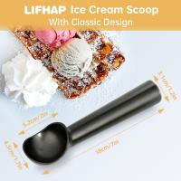 Ice Cream Scoop,Black Aluminum Ice Cream Scooper,7 Inches One-Piece Design Nonstick Cookie Spoon. - details 2