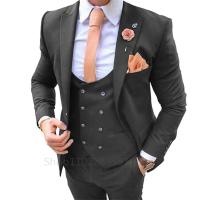 Traje De Boda Para Hombre 3 Piezas Conjunto Profesional De Vestido Slim Fit Con Chaleco Y Pantalones Traje De Novio Para Fiesta De Promoción - details 2
