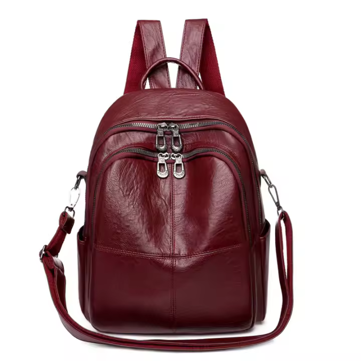 Mochipa de cuero estilo Korean, mochila de gran capacidad A LA Moda para Mujer, Bolso de hombre, mochila de viaje, Bolso de Mujer - 1