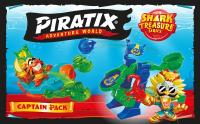 PIRATIX, ADVENTURE WORLD Serie Shark Treasure – Captain Pack Saw y Captain Pack Trident. Cada pack contiene 4 Piratix (1 capitán dorado), 4 accesorios “cristales”, 1 Sea Speeder, 1 Catapulta, 2 banderas exclusivas y 2 tesoros con efecto cristal - details 0