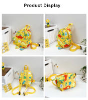 Mochila De Dinosaurio Cartoon Para Bebés Niños Y Niñas Escolares Material De Nylon Capacidad Baja Adecuada Para Jardín De Infantes - details 1