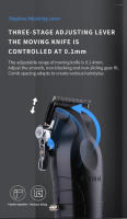 Cortador De Pelo Profesional Kemei KM-2296 Para Hombres Máquina De Corte Con Asiento Y Cargador Trimmer De Cabello Universal Recargable - details 5