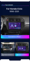 Junsun Android 13 inalámbrico CarPlay Android Auto Radio para Honda Civic 1996-2001  coche Multimedia navegación GPS autorradio - details 2