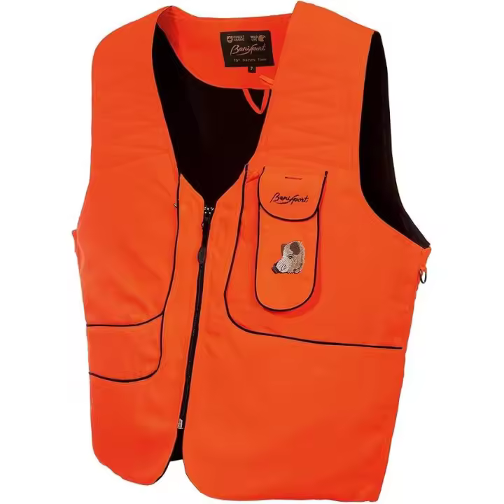 BENISPORT - Chaleco naranja de alta visibilidad homologado caza mayor - chaleco de alta visibilidad de caza color naranja - 1