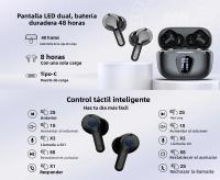 Auriculares Inalámbricos Con Pantalla LED HiFi Estéreo BT5.4 48H De Juego ENC Cancelación De Ruido IP7 Auriculares Intraauriculares - details 0
