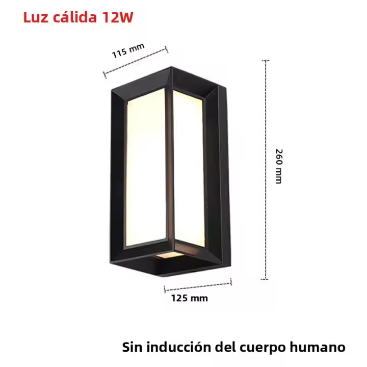 Lámpara De Pared Exterior Impermeable Con Sensación De Movimiento Humana Iluminación De Jardín Decorativa Para Porche Courtyard Balcony Aisle Luz LED Moderna Con Garantía De 1 Año - 1