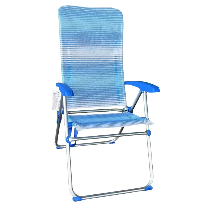 Silla Alta plegable de playa con Cojin estructura de aluminio y tejido Textileno, transpirable y fresco - Maxia Market - 1