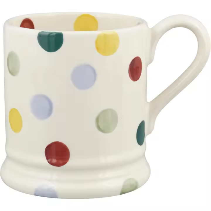 Latte de cerámica grande, taza hermosa, regalo de cumpleaños, taza de café de lunares - 1