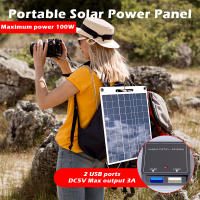 Cargador De Panel Solar De Eficiencia Alta 100W Con Dos Puertos USB Impermeable Y Antipolvo Tecnología De Protección Contra Sobrecorriente Inteligente - details 1
