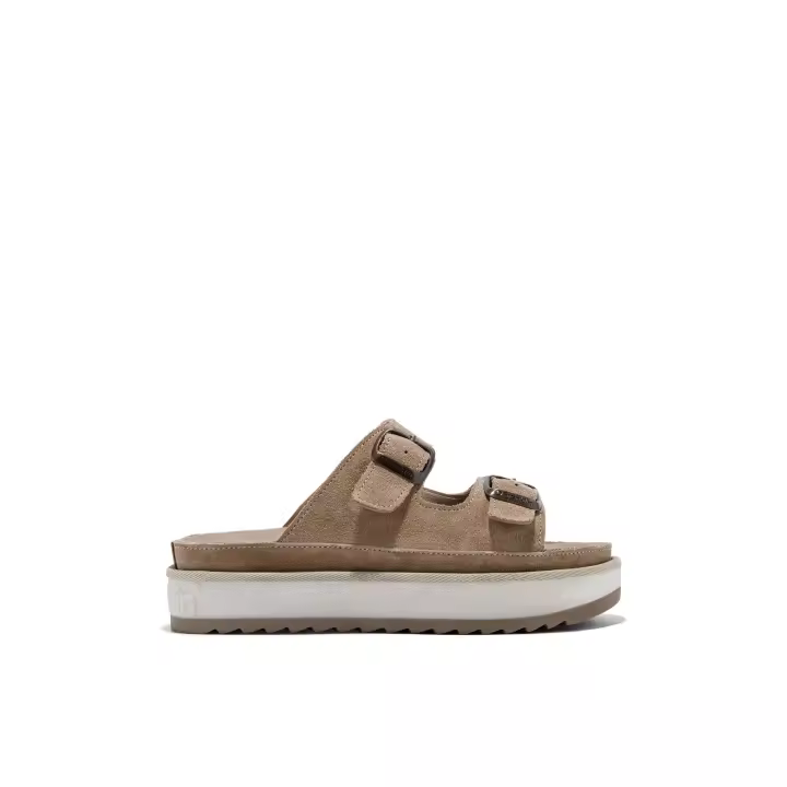 D.Franklin Sandalias Mujer Casual Nordic Buckle Tan  - Sandalias deportivas planas cómodas para verano - 1