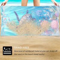 Toalla de playa europea y americana, bolsa integrada, mochila de almacenamiento portátil, toalla estampada, toalla de baño - details 6