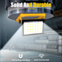 Luz De Trabajo Portátil 60W 5400LM Con Soporte Plegable Y Luz LED Super Brillante 112LEDs Magnética Rotatable Para Sitio De Trabajo Al Aire Libre Pesca - details 9
