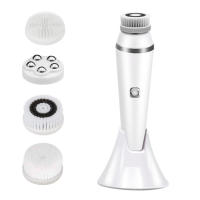 Limpieza facial impermeable Eléctrico with 3 velidades, juego de Cabefes giratorios faciales with 4 cabecales para exfoliación suave, limpieza profunda y masaje facial - details 0