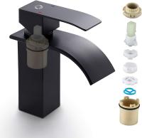 Grifo de lavabo negro-grifo mezclador de baño-grifo de cascada para lavabo sólido-grifos de calidad estupenda (negro) - details 1