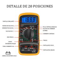 Multimetro Digital - Voltímetro con Doble Fusibles - Multímetro Portátil con Pantalla LCD Tensión en CA/CC/DC, Resistencia, Continuidad, Frecuencia Etc (multimetro) Envio 24Horas - details 3