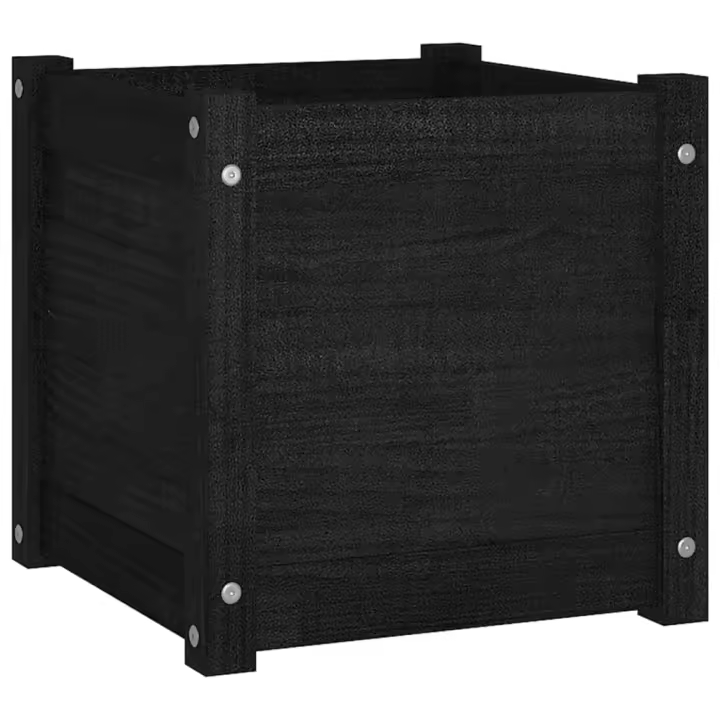 vidaXL Jardinera de madera maciza de pino 40x40x40 cm Color Blanco,  Gris,  Marrón miel y mas - 1