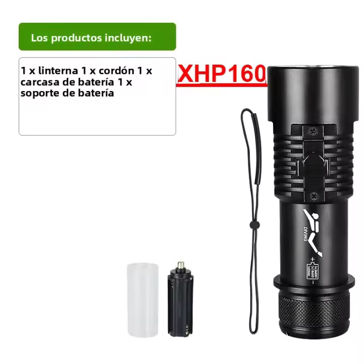 Linterna De Buceo Profesional Recargable XHP160 2023 Lámpara Submarina IPX8 100m Luz De Diversión Con Baterías 18650 26650 - 1