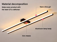 Lámpara De Techo LED Moderna Para Pasillo Dormitorio Industrial Decorativa Fuente De Aluminio Y Vidrio Para Iluminación Diaria En Cocina Comedor Estudio Baño - details 1