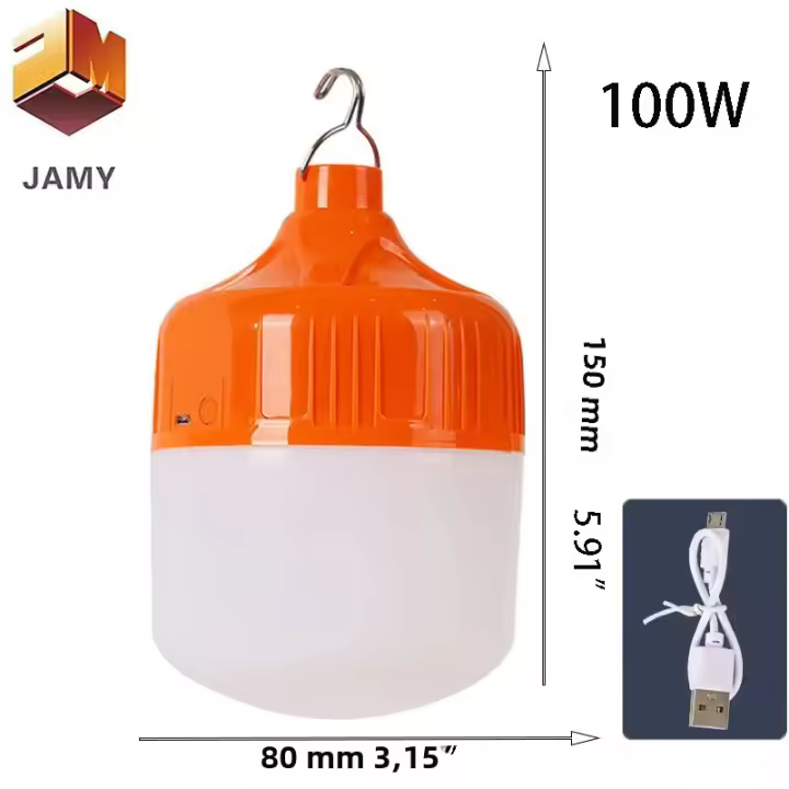 Lámpara LED Recargable USB 100W Para Exteriores Linterna Portátil De Emergencia Con Gancho Para Camping Y Pesca Luz Nocturna LT082 - 1