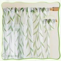 Conjunto De Cortinas De 2 Paneles Translúcidas Blancas Con Hojas Para Sala De Estar Y Dormitorio Material De Poliéster 100% - details 4