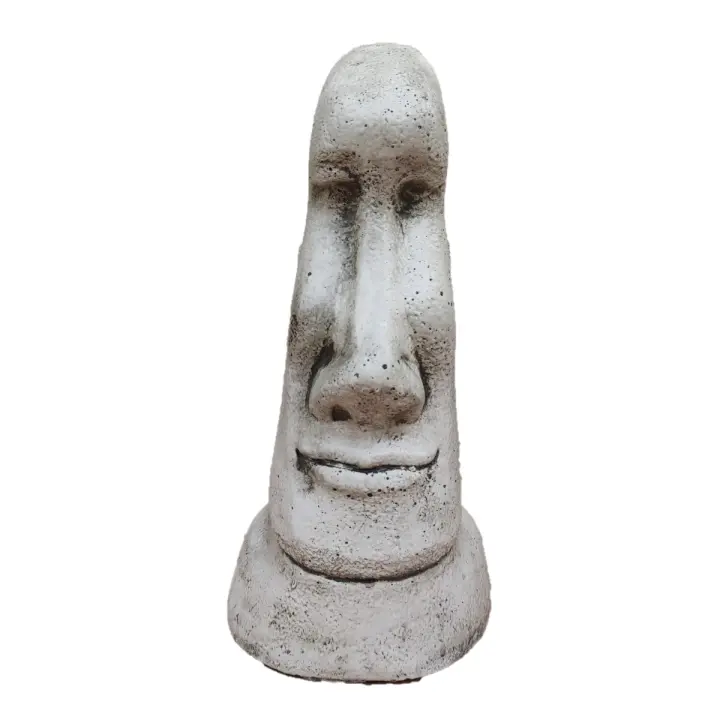 AZJARDIN.COM. Figura Cabeza de Pascua de piedra artificial en color ceniza. - 1