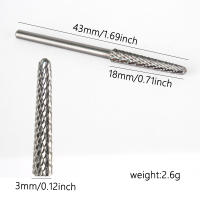 Broca De Uñas Larga Tapered 18mm Carburo De Tungsteno Cabeza De Molienda Rotatoria Para Manicura Accesorios De Taladro - details 3