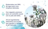 Dodot Toallitas Pure Aqua para Bebé, 99% Agua, 432 Toallitas, 9 Paquetes (9 x 48) de Toallitas para Bebé (formato de duplo) - details 1