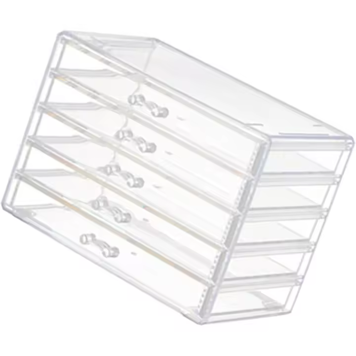 Organizador de cajones de maquillaje acrílico, Caja de almacenamiento compacto de acrílico para Joyas y maquillaje esencial - 1