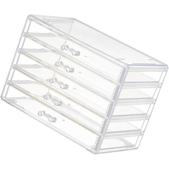 Organizador de cajones de maquillaje acrílico, Caja de almacenamiento compacto de acrílico para joyas y maquillaje esencial - 1
