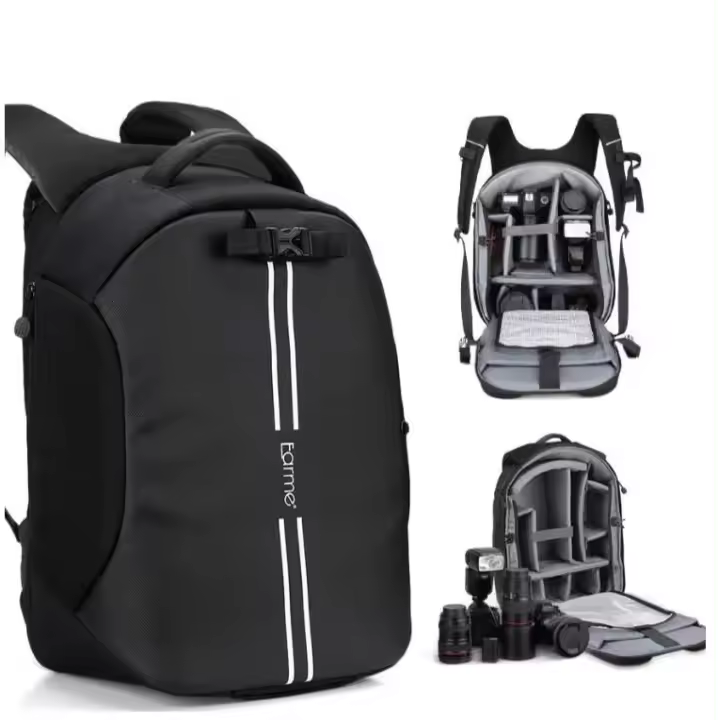 Mochila fotografica Earme Mochila Fotografía Ligera e Impermeable con Soporte para Rípode Mochila para cámara flexible acolchada con separadores con protector antigolpes Para cámaras SLR - 1