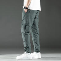 Pantalones De Cargo Para Hombre Con Cintura Media Y Diseño De Cordón Trousers Poliéster Adecuados Para Citas Y Escena Casual - details 6