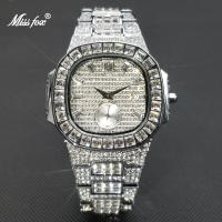 Reloj De Pulsera De Cuarzo Para Hombre MISSFOX Clásico Lujo Con Diamantes Full En Plata Acero Inoxidable Resistente Al Agua Y Shock - details 0