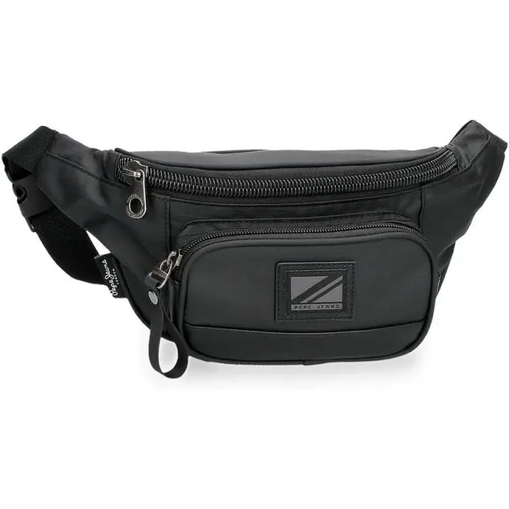 Pepe Jeans Straps Riñonera con Bolsillo Negro 30x13x5 cms Poliéster con detalles en Piel Sintética - 1