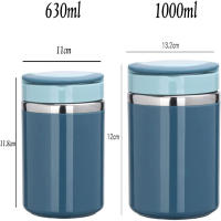 Termo Insulada De Acero Inoxidable 630/1000ML Juego De Almuerzo Portátil Contenedor Térmico Para Sopa Y Comida Bento Ecológico - details 0