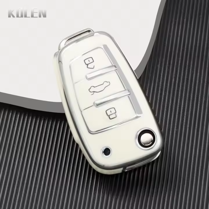 Funda De Llave De Coche TPU Para Audi A3 8L 8P A4 B6 B7 B8 A6 C5 C6 4F RS3 Q3 Q7 TT 8L 8V S3 Protector De Porta Llaves Sin Clave - 1