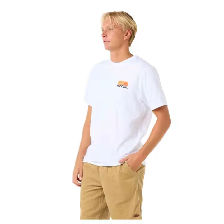 Rip Curl modelo Surf Revival Stacked Tee para hombre en color blanco - 1