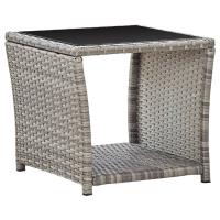 vidaXL Set comedor de jardín 3 piezas con cojines ratán sintético gris - details 2
