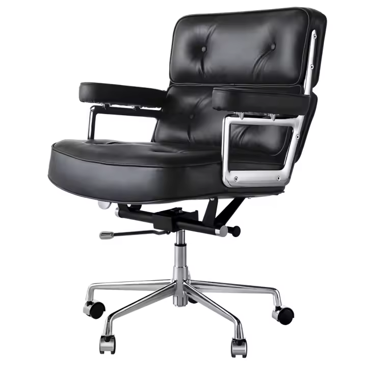 TY205B Dark Brown Robin Chair Genuine Leather Lobby Office Computer Chair Home and Office Chair Swivel Chair - 1