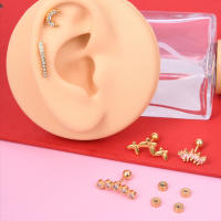 Juego De 5 Piezas De Aretes En Acero Inoxidable Para Puntas De Oreja Perforaciones De Labio Y Labret Joyería De Moda Para Mujeres Estilo Trendy - details 5