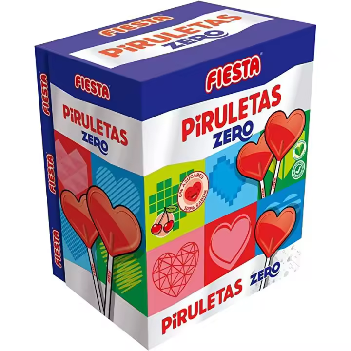 PIRULETA FIESTA ZERO SIN AZUCAR 70 UNIDADES SIN GLUTEN SIN LACTORA APTO VEGANOS - 1