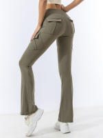 Pantalones De Yoga Para Mujer Con Multípocket Fitness Estilo De Moda Cintura Elástica Terciopelo De Pêche Terciopelo De Pêche Estirable Terciopelo De Pêche Terciopelo De Pêche Ajustado Para Primavera - details 0