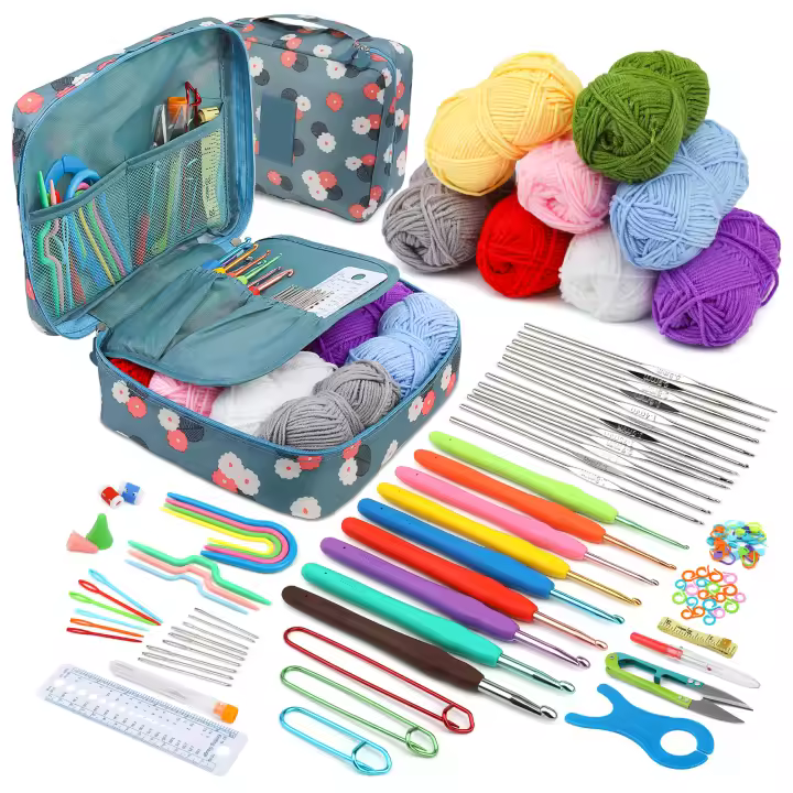 Kit De Tejer Crochet BUDDUR Con Agujas Y Hilo De Algodón Herramientas Profesionales Para Manualidades DIY - 1
