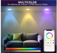 Foco LED Techo Empotrable‎ DUSKTEC  Alexa RGB y Blanco Neutro, 92mm, Inteligente Foco LED Interior Techo Bluetooth 230V, Cambia el Color, Luz 7W 2700K 660LM, Control de APP, Ojos de Buey de LED ( 4 Unidades ) - details 3