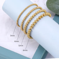 Bolas De Espaciador De Metal Dorado 304 Acero Inoxidable Liso Para Fabricación De Joyas Pulseras Y Collares DIY - details 4