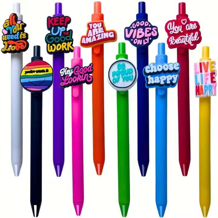 10 Pcs Bolígrafos De Punto De Escritura 0.5mm Duraderos Con Frases Motivacionales Para Oficina Y Escuela Uso Versátil Y Práctico - 1