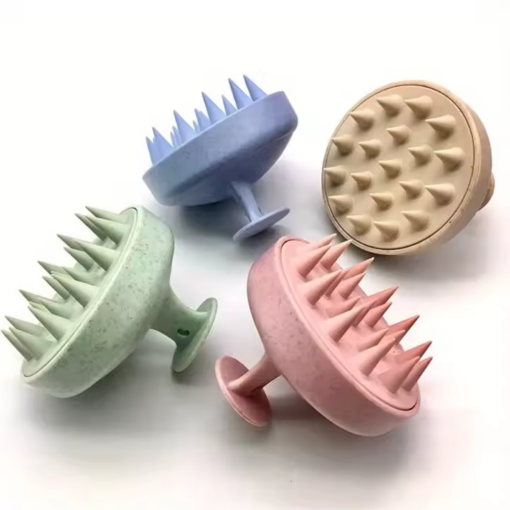 Cepillo De Baño De Silicona Para Shampoo Y Masaje Capilar Herramienta De Peluquería Y Limpieza De Cabeza Material Plástico - 1