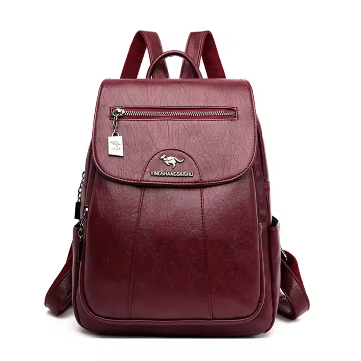 Mochila Para Mujer 2022 Nueva De Cuero Suave De Alta Calidad Banda De Hombro Arco Gran Capacidad Para Viajes Y Escuela Color Negro - 1